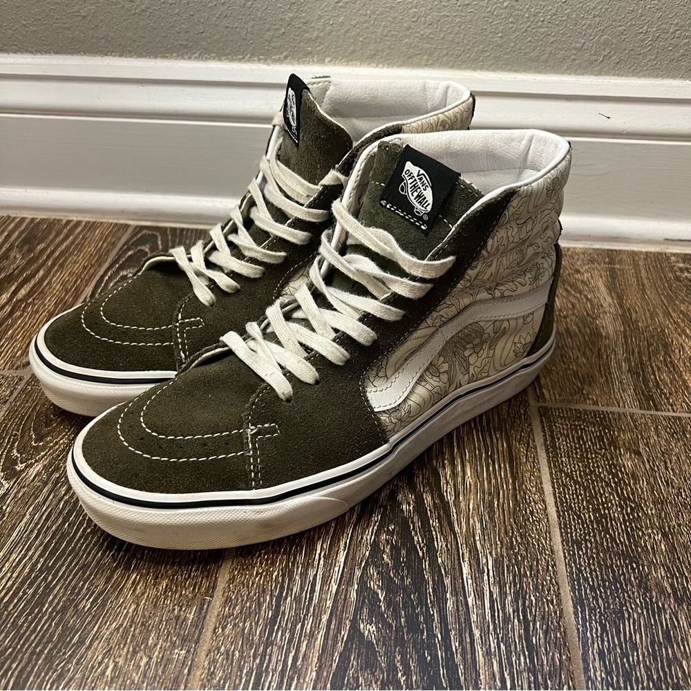 Vans High-Top Sneakers - Green and White